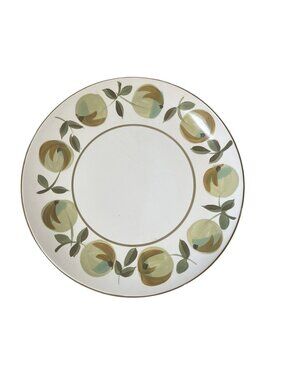 Vintage Casual Ceram Longchamp Green platter fruit 11" Serving dish plate